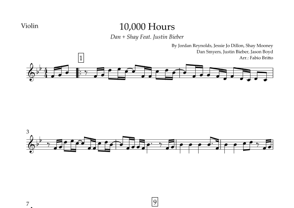 10,000 Hours (arr. Fabio Britto)