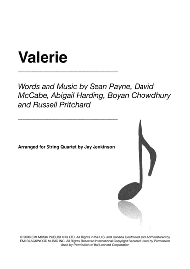 Valerie (arr. Jay Jenkinson)
