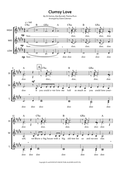 Clumsy Love (arr. Claire Coleman)