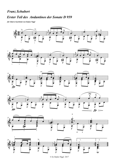 First Part of Andantino from Sonata D.959 (arr. Stefan Niggl)
