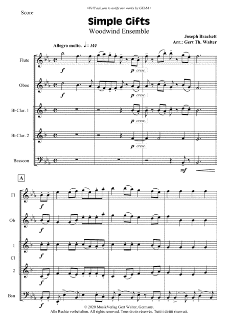 Simple Gifts (arr. Gert Th. Walter)