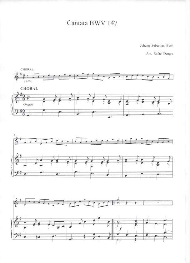 Choral from Cantata 147 - Violin and Piano/Organ (arr. Rafael Dengra)