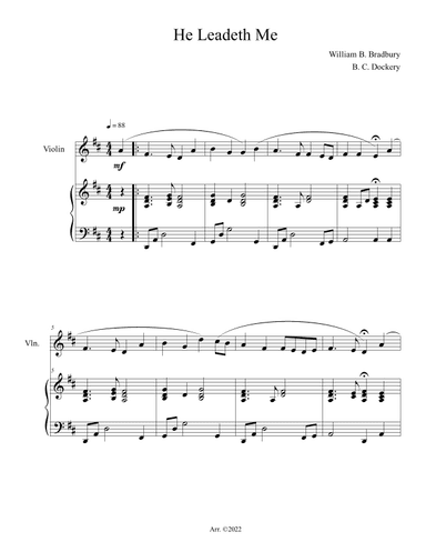 He Leadeth Me (Violin Solo with Piano Accompaniment) (arr. B. C. Dockery)