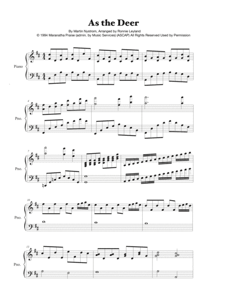 As The Deer (arr. Ronnie Leyland)
