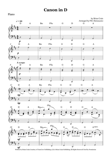 Canon In D (arr. Arranged by P.H. Damasceno)