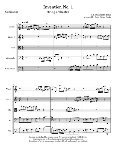 Bach Invention No.1 for String Orchestra (arr. Scott Fields Davis)
