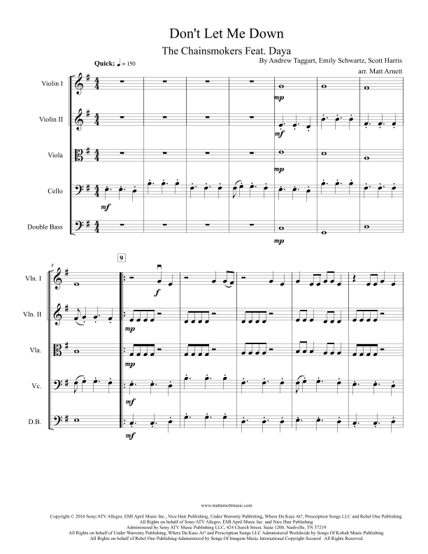 Don't Let Me Down (arr. Matt Arnett)