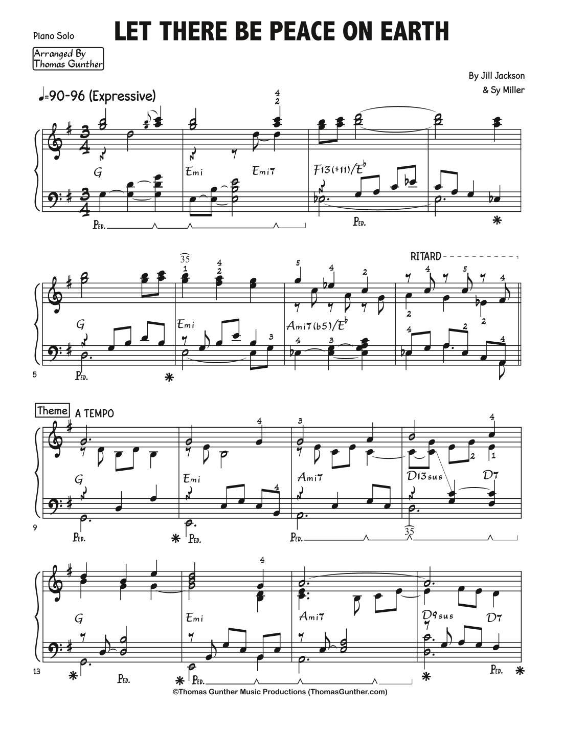 Let There Be Peace On Earth (arr. Thomas Gunther)