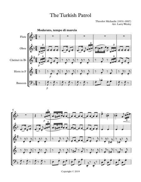 The Turkish Patrol for Wind Quintet (arr. Larry Wesley)