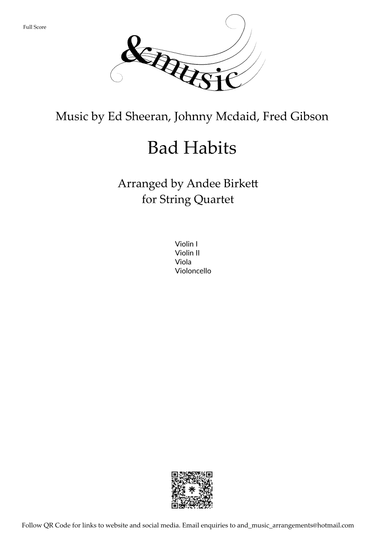 Bad Habits (arr. Andee Birkett)