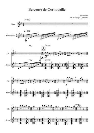 Berceuse de Cornouaille (oboe & harp) arpa (arr. M. Contreras)