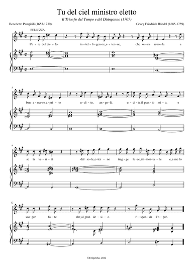 Tu del ciel ministro eletto (Vocal score/Piano reduction) (arr. Early Music Scores)