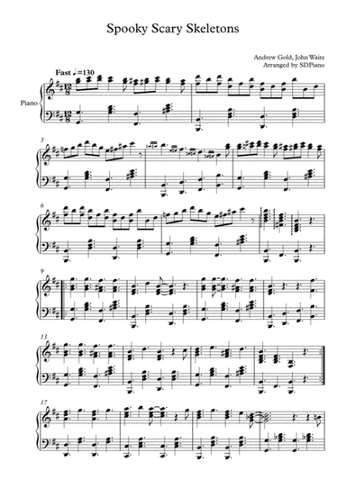 Spooky Scary Skeletons (arr. SDPiano)