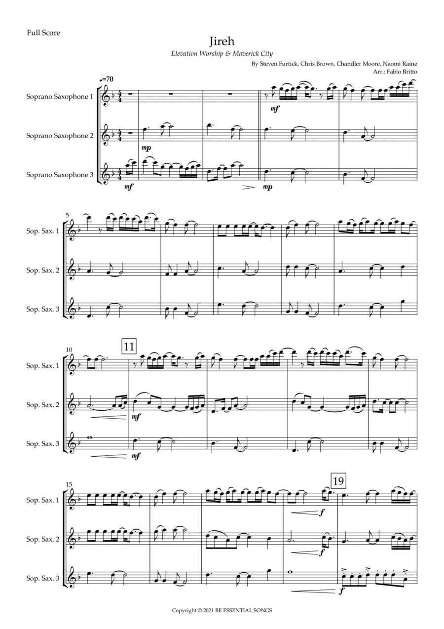 Jireh (arr. Fabio Britto)