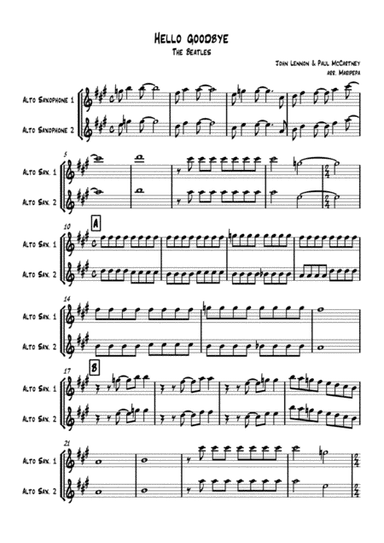 Hello, Goodbye (arr. M. Contreras)