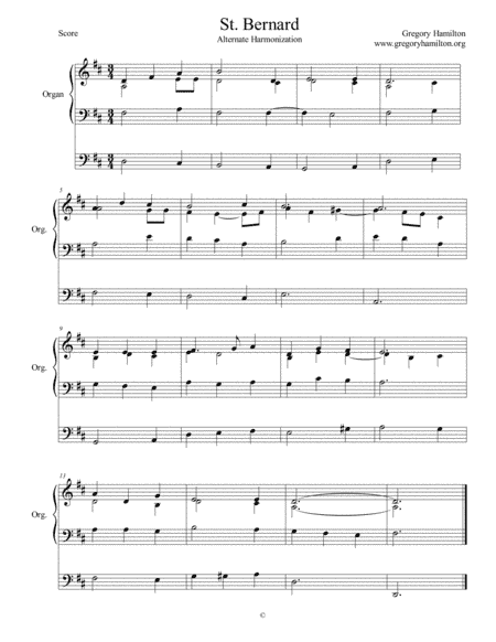 St. Bernard - Jesus the Very Thought of Thee - Alternate Harmonization