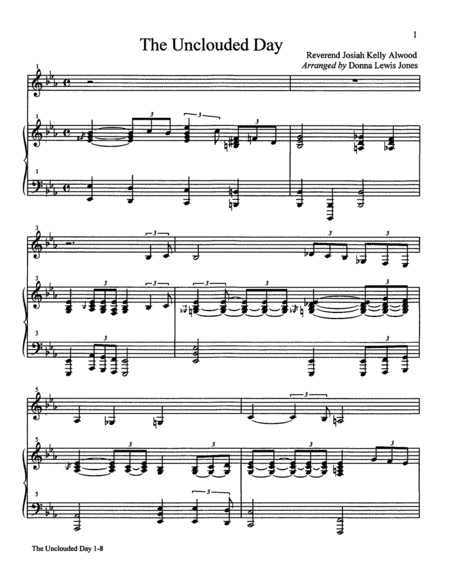 The Unclouded Day-Piano & Clarinet (arr. Donna Lewis Jones)