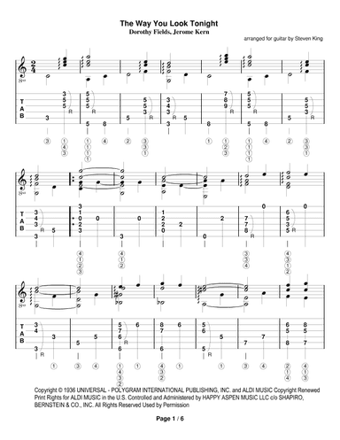The Way You Look Tonight (arr. Steven King)