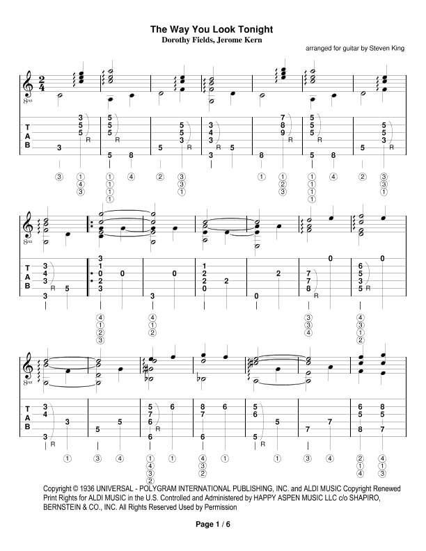 The Way You Look Tonight (arr. Steven King)