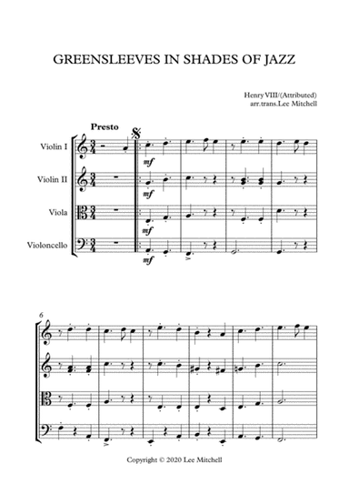 Greensleeves In Shades of Jazz (arr. Lee Mitchell)