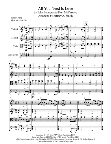 All You Need Is Love (arr. Jeffrey A. Smith)