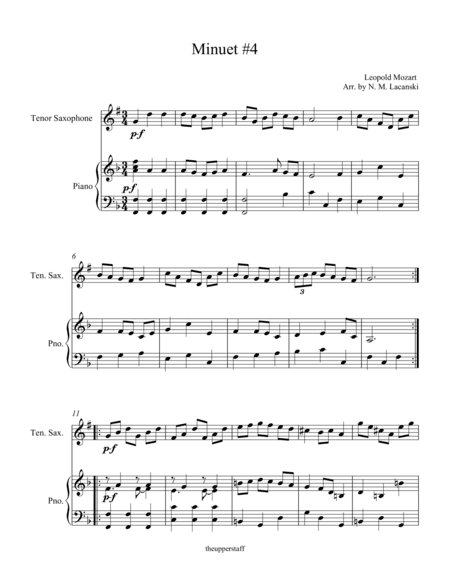 Minuet #4 (arr. Nick Lacanski)