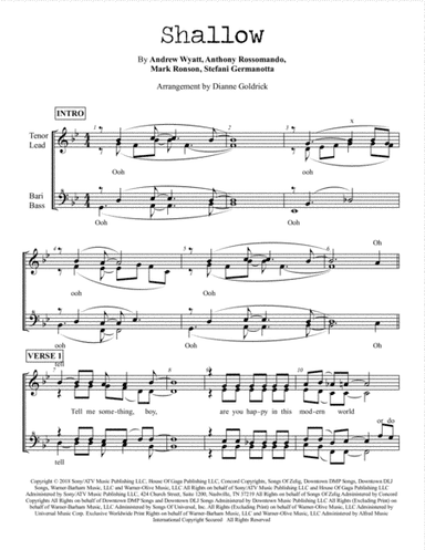 Shallow (arr. Dianne Goldrick)
