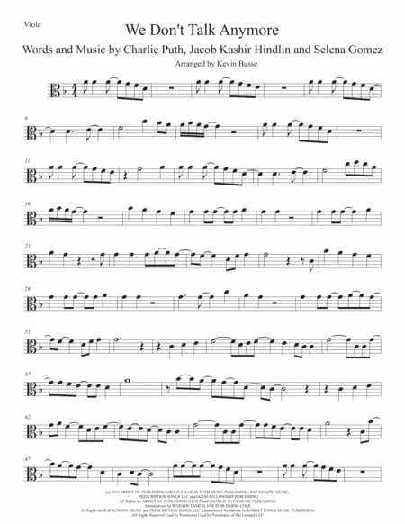 We Don't Talk Anymore (arr. Kevin Busse)