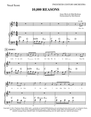 10,000 Reasons (Bless The Lord) (arr. Bob Barrett)