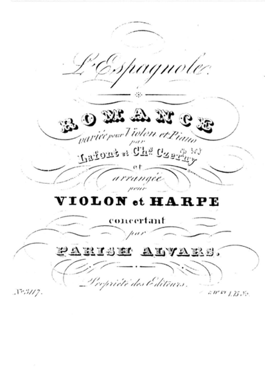 L'espagnole for Violin and Harp (or Piano)