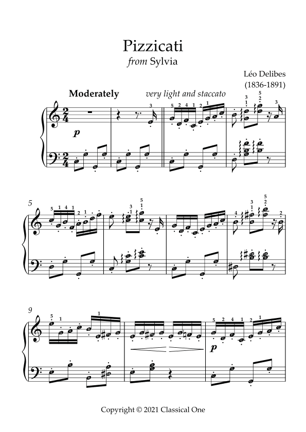 Delibes - Pizzicati(With Note name) (arr. MPS)