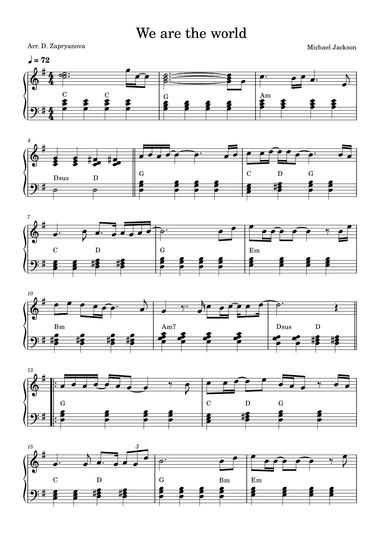 We Are The World (arr. Desislava Zapryanova)