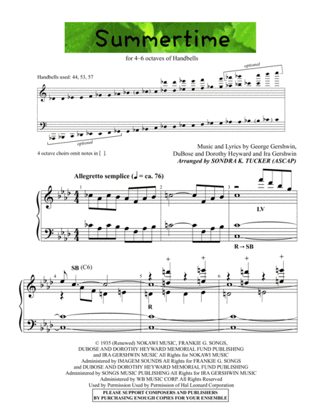 Summertime (arr. Sondra K. Tucker)