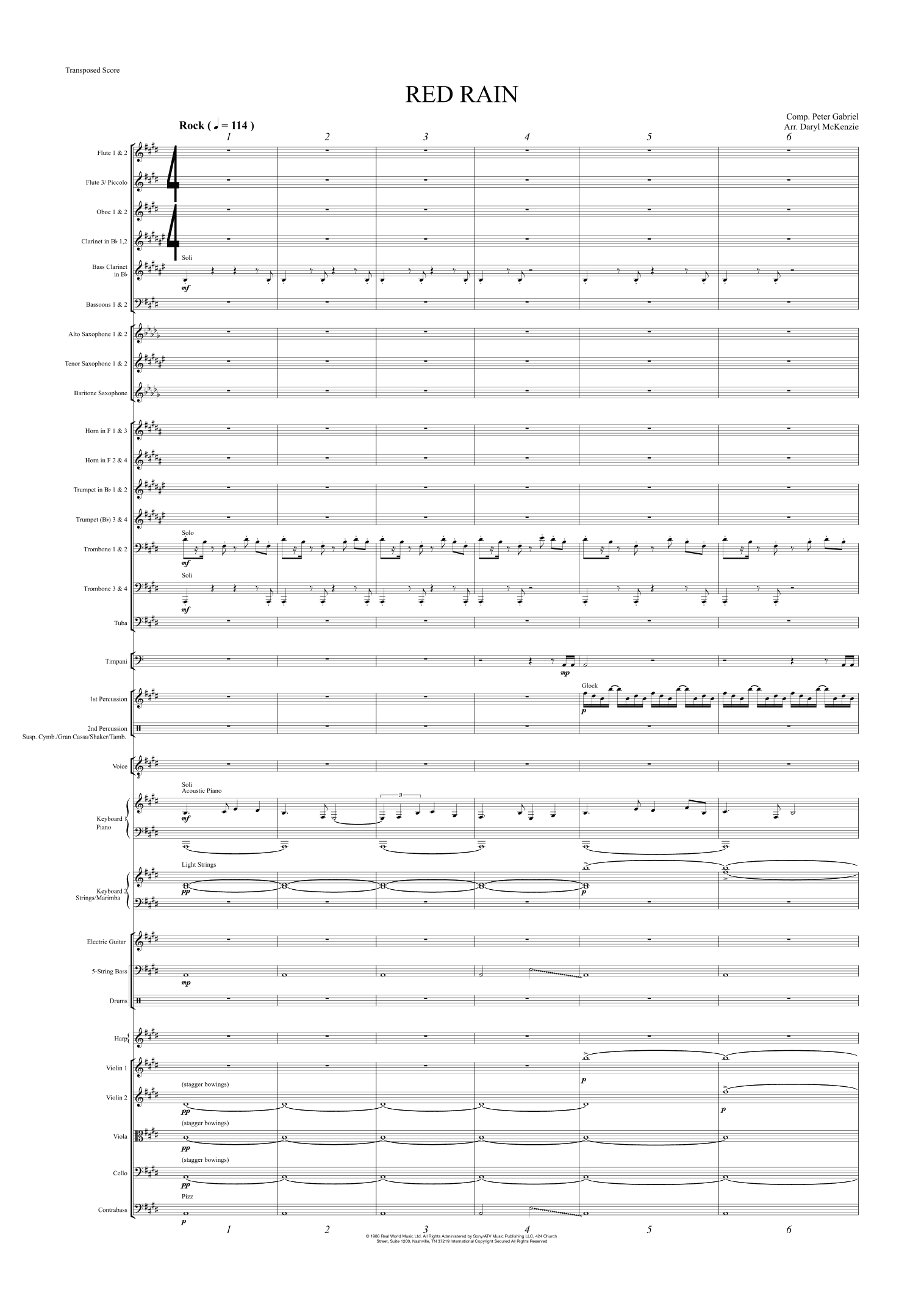 Red Rain (arr. Daryl McKenzie)