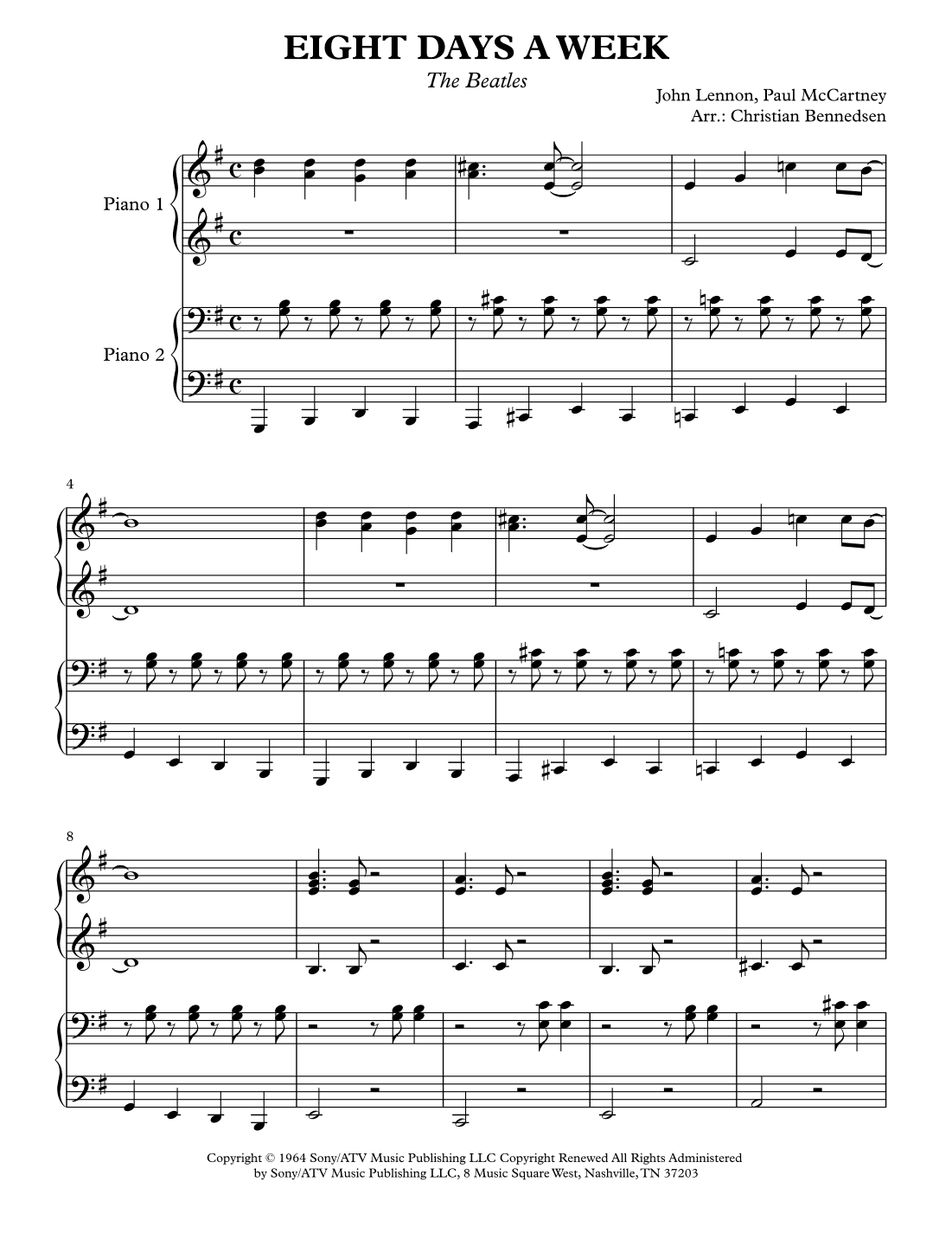 Eight Days A Week (arr. Christian Bennedsen)