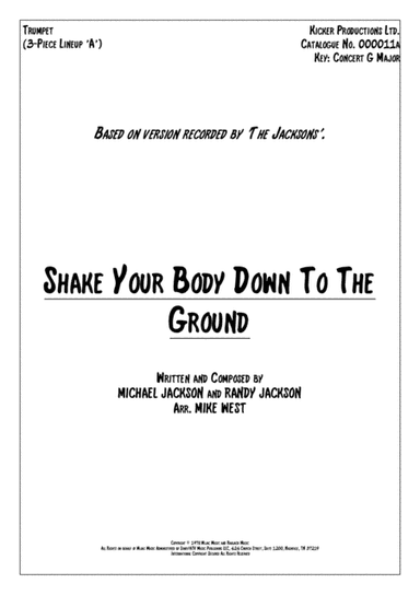 Shake Your Body Down To The Ground (arr. Mike West)