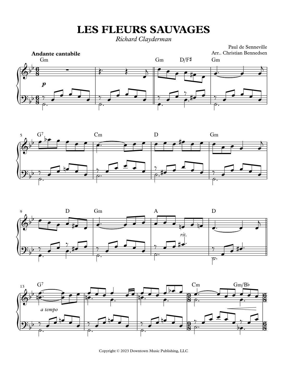 Les Fleurs Sauvages (arr. Christian Bennedsen)