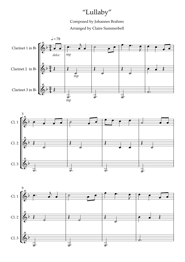 Lullaby (arr. Claire Summerbell)