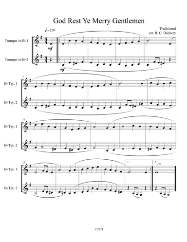 God Rest Ye Merry Gentlemen (Trumpet Duet) (arr. B. C. Dockery)