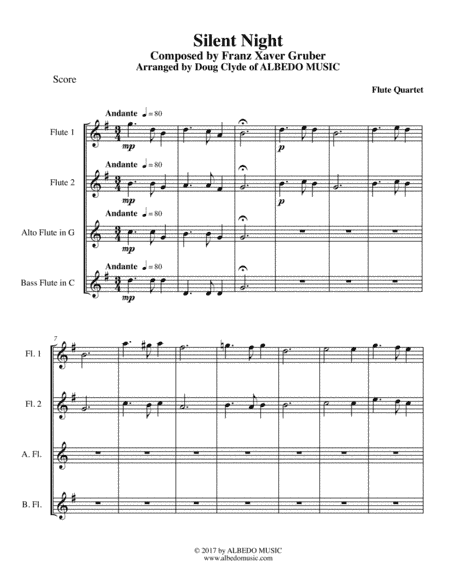 Silent Night for Flute Quartet (arr. Doug Clyde)