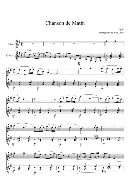 Chanson de Matin (arr. Nick Clow)