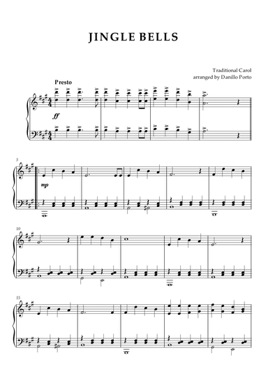 Jingle Bells - Piano Score (arr. Danillo Porto)