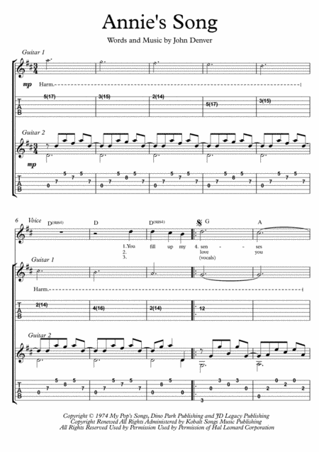 Annie's Song (arr. PianoSheetNow)