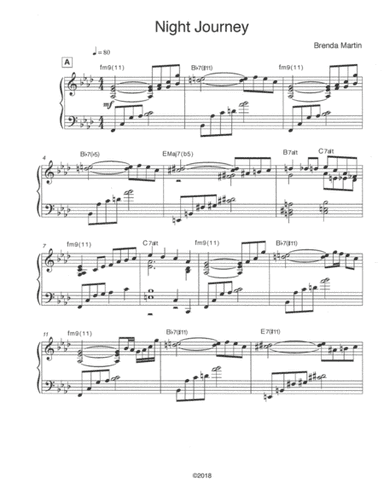 Night Journey (Piano solo with additional lead sheet included)