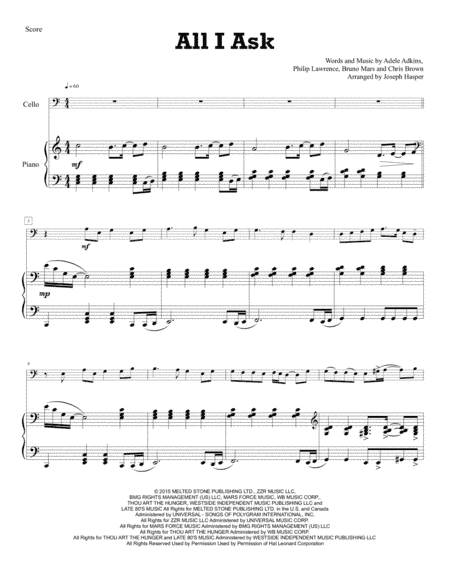 All I Ask (arr. Joseph Hasper)