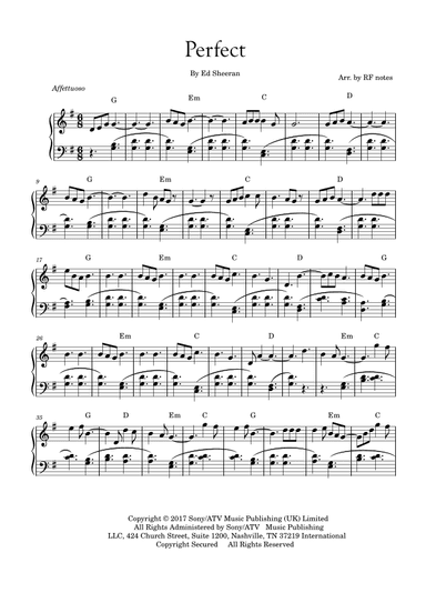 Perfect (arr. RF notes)