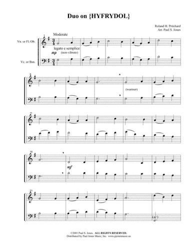 Duo on 'Hyfrydol' (Treble/Bass) (arr. Paul S. Jones)