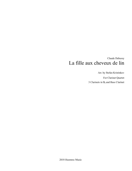The Girl with the Flaxen Hair (arr. Stefan Kristinkov)