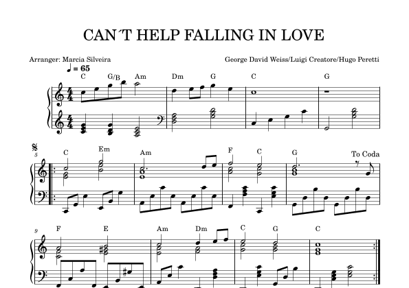 Can't Help Falling In Love (arr. Marcia Silveira)