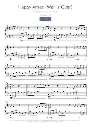 Happy Xmas (War Is Over) (arr. GC)